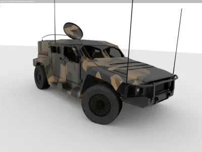 Low Poly Hawkei PMV 4x4 Australia ADF Armored Vehicle Low-poly 3D model