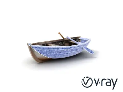 Weathered Wooden Rowboat model pack Low-poly 3D model