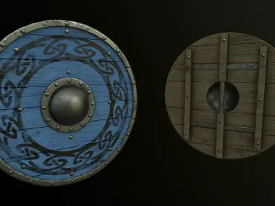 Viking Shield Pack - Triple AAA game asset Free low-poly 3D model