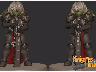 Gobbo nun anime figurine 3D print model