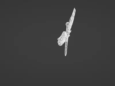 Angel Winged Sword Fantasy Weapon 3D model