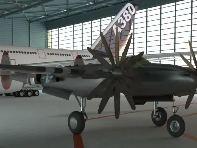 Lockheed P-38 Lighting Low-poly 3D model