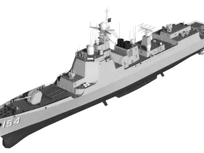 China Navys 052D Missile Destroyer 3D model