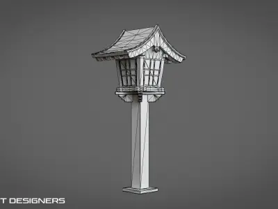 Japanese Toro - Lantern Low-poly 3D model