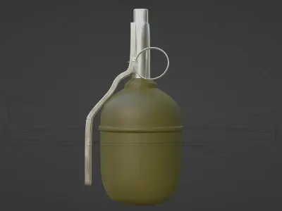 RGD-5 Grenade - made in Blender Low-poly 3D model