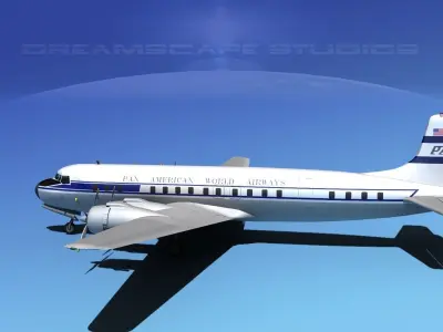 Douglas DC-7C Pan Am 1 3D model