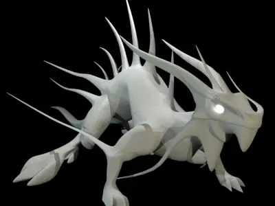 Lizard Dragon LARGE Low-poly 3D model