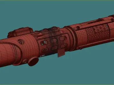 Lightsaber weapon with light 3D model