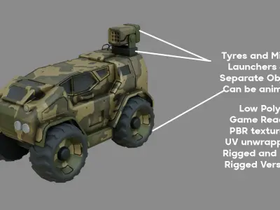 Sci-Fi Military Vehicle - Game Ready - PBR Low-poly 3D model