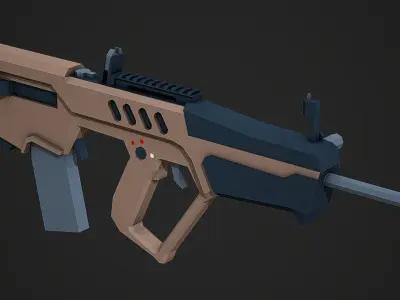Stylized Tar-21 Low Poly Mobile Ready Low-poly 3D model