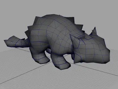 Low Poly - Ankylosaurus Rig Free low-poly 3D model
