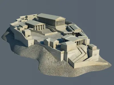 Parthenon ancient greek temple 3D model