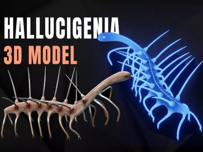 Hallucigenia Free low-poly 3D model