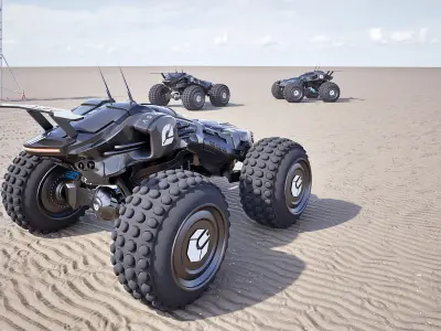 sci fi battle vehicle 3D model