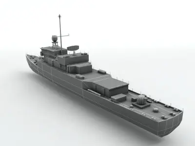  Meko 140 Corvette Military Frigate Ship Low-poly 3D model