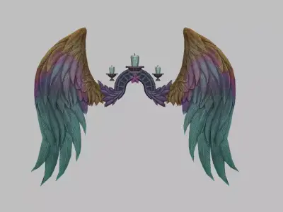 Colorful Wing Low-poly 3D model