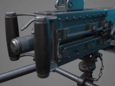 M2 Browning 50 CAL Machine Gun HQ 3D model