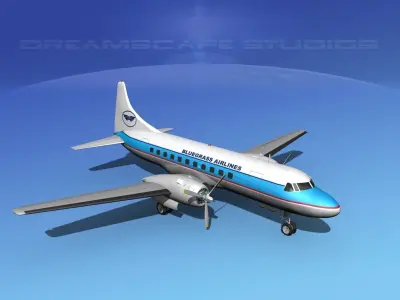 Convair CV-340 Bluegrass Airlines 3D model