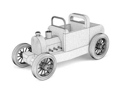 Wooden toy car 45 3D model
