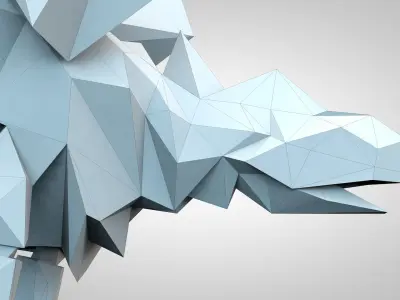 Origami Stegosaurus  Low-poly 3D model
