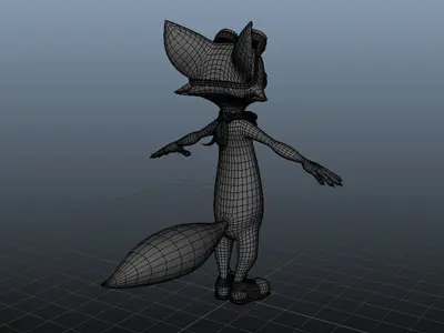 3D Stylized Fox Low-poly 3D model