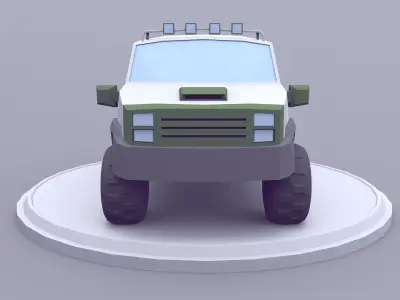SUV Pickup Truck Lowpoly Low-poly 3D model
