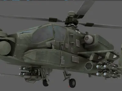 apache attack helicopter ah 64 Low-poly 3D model
