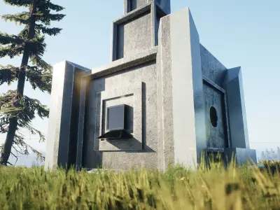 Tower street lamp Free low-poly 3D model