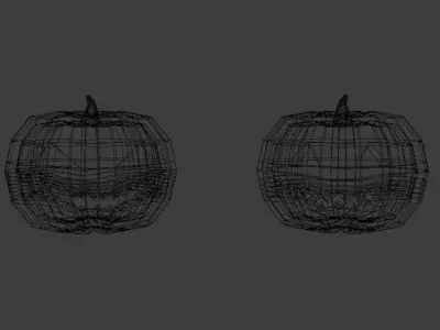 Low Poly Jack-o-Lanterns halloween pumpkins Low-poly 3D model