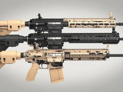 MR 762 Designated Marksman Rifle Low-poly 3D model