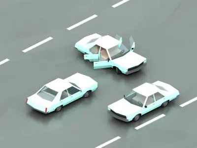 Stylized cartoon vehicle with interior Free low-poly 3D model