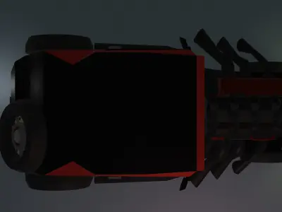 Black Low-poly Hot-Rod Free low-poly 3D model