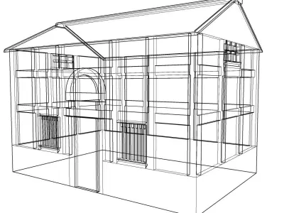 Chinese Colonial Tower House Low-poly 3D model