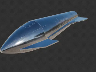 SpaceX SN9 - Starship prototype number 9 PBR Textures Low-poly 3D model