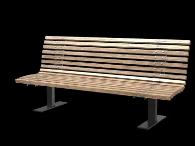 Public Bench V-04 Low-poly 3D model