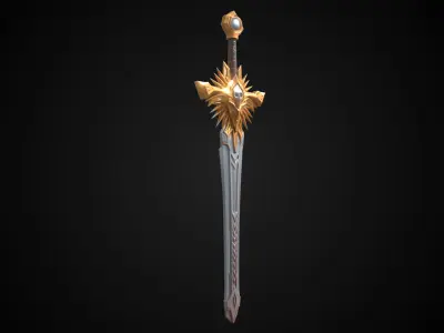 Stylized Elf Sword - Starcrest - Game Ready 3D model