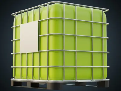 Water Container 1 Basic Low-poly 3D model