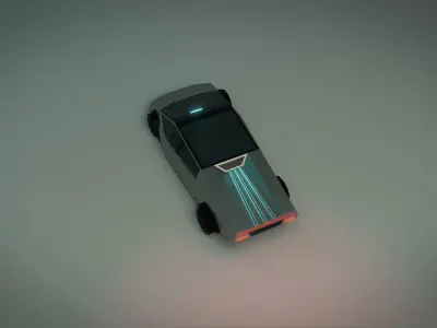 Low Poly Sci-Fi Car 02 Low-poly 3D model