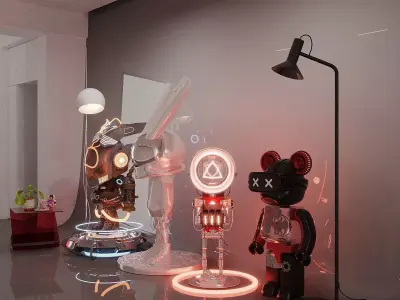 Cyberpunk robot figurine cyberpunk 3D model