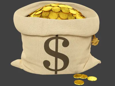 Bags of Coins Collection V2 3D model