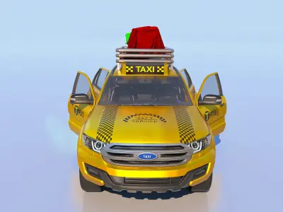 High-Poly 3D Taxi Model - Detailed for Professionals 3D model