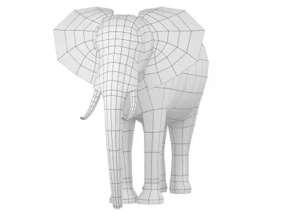 African Elephant Animal Base Mesh 3D model