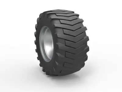 Rear wheel from Pulling tractor 3 3D model