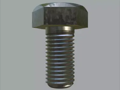 Steel Stained Hex M6 High-Precision with 4K PBR Textures 3D model