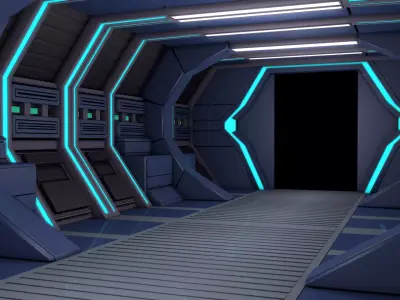 Sci Fi Corridor  3D model 72