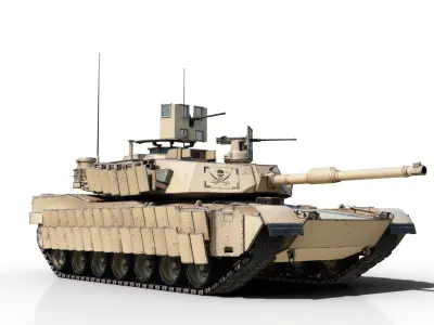 3 coatings of USA ARMY M1A2 SEP V3 Abrams Main Battle Tank Low-poly 3D model