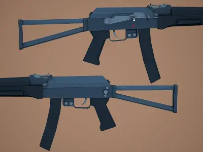 Stylized PP19 Vityaz SMG Low Poly Mobile Ready Low-poly 3D model