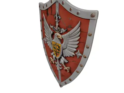 Damaged Medieval Kite Shield 3D model