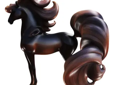 Horse statue Low-poly 3D model