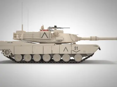 M1A2 Abrams Main Battle Tank Low-poly 3D model